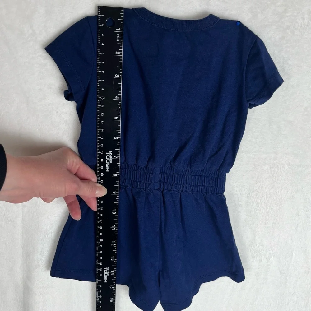 Ralph Lauren Polo Tropical Logo Cotton Jersey Baby Romper Navy Blue Size 3 M